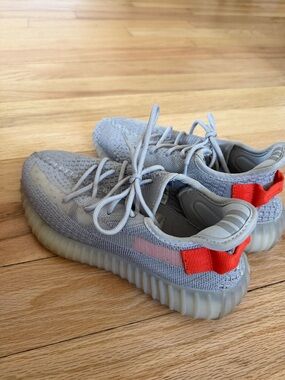 adidas Men's Sneakers Light Gray with Red Pull Tab